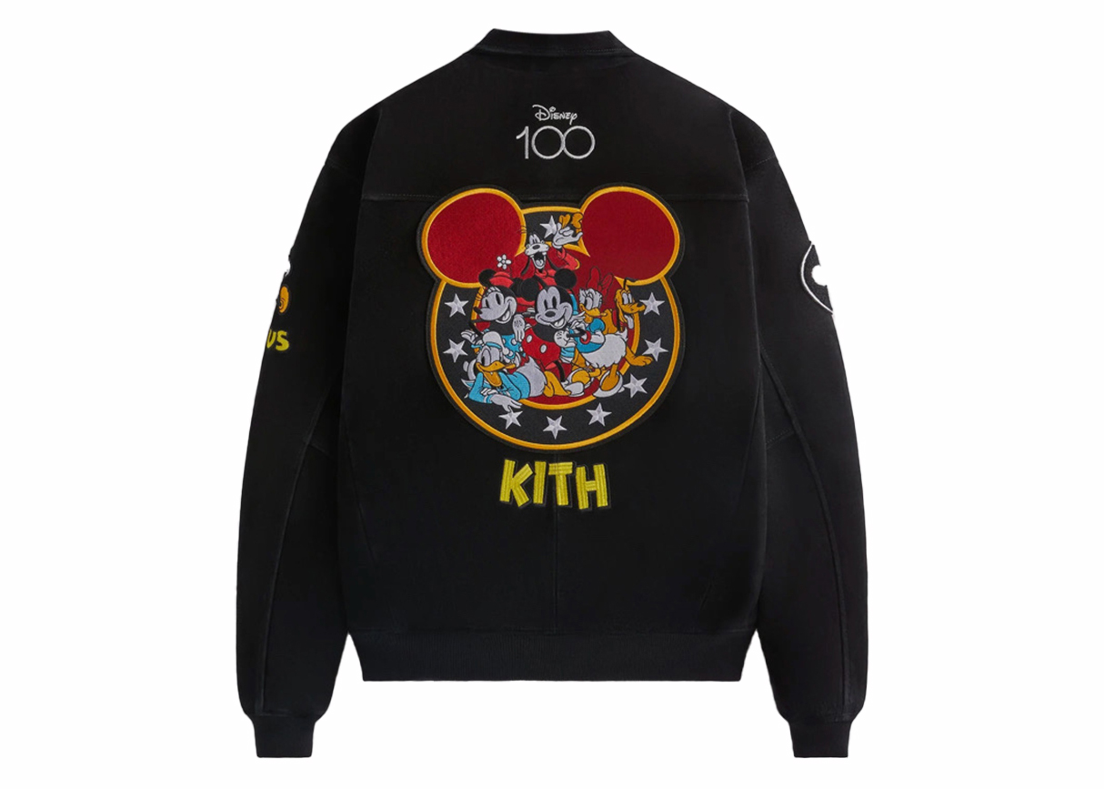 Kith x Disney Mickey & Friends Suede Varsity Jacket Black PH Men's ...