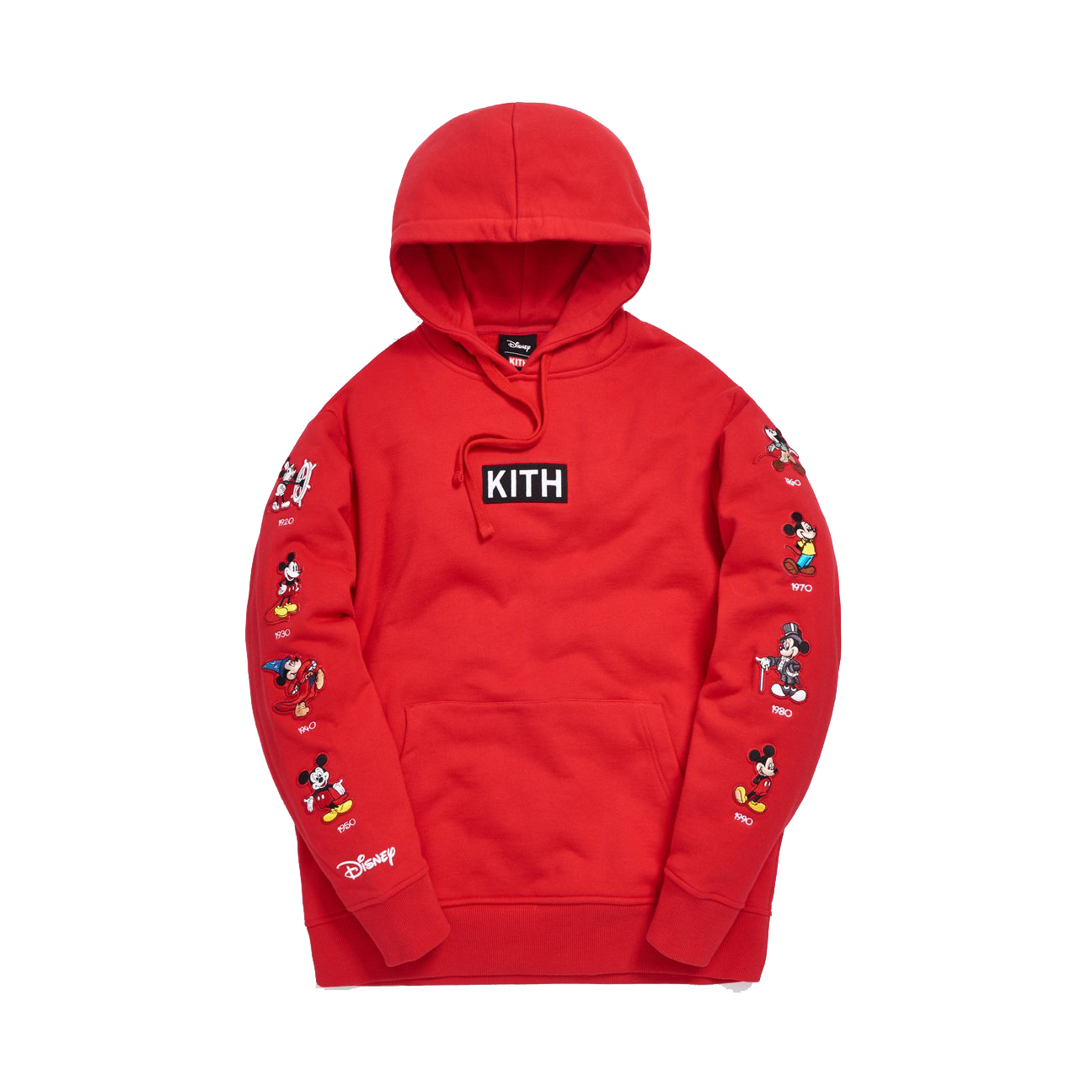 Kith x Disney Mickey Sleeve Patches Hoodie Red Men's - FW19 - US