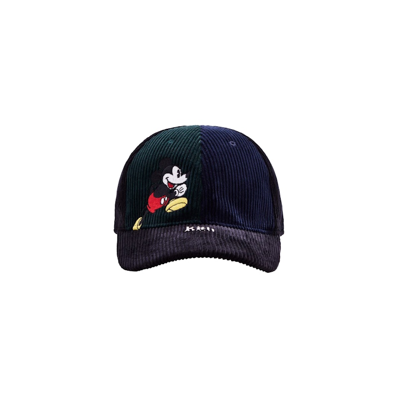 Kith x Disney Split Colorblocked Corduroy Mickey Cap Navy
