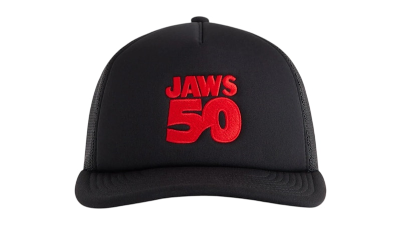 Pre-owned Kith Men's  X Jaws 50 Poly Foam Nolan Trucker Hat In Black