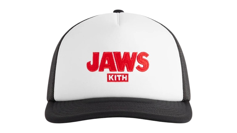 Pre-owned Kith Men's  X Jaws Ripple Poly Foam Nolan Trucker Hat In Black