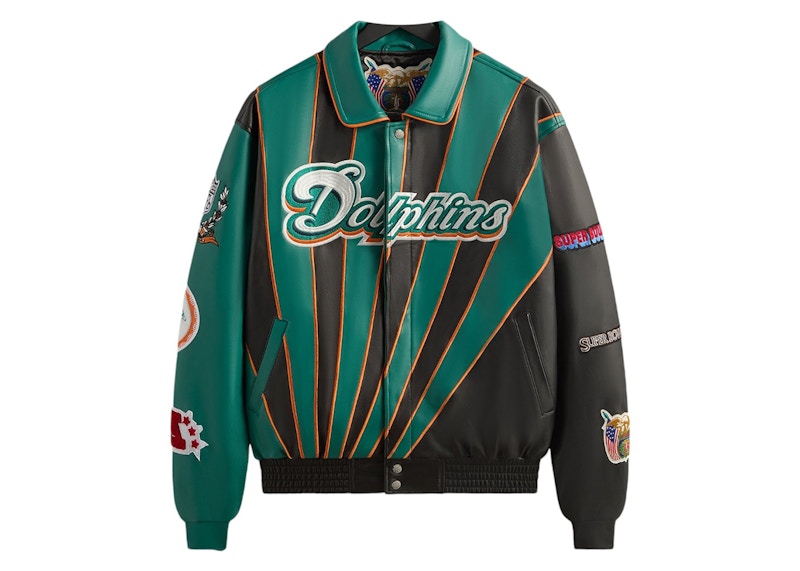 Kith x Jeff Hamilton NFL Dolphins Leather Varsity Jacket
