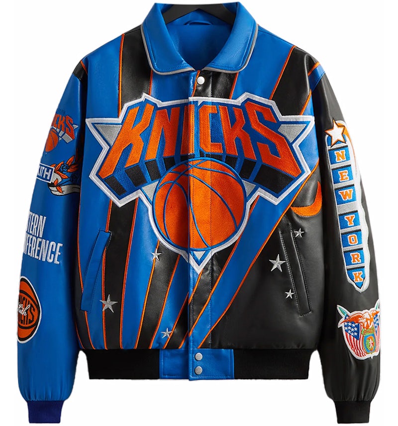 Kith x Jeff Hamilton New York Knicks Leather Varsity Jacket Black