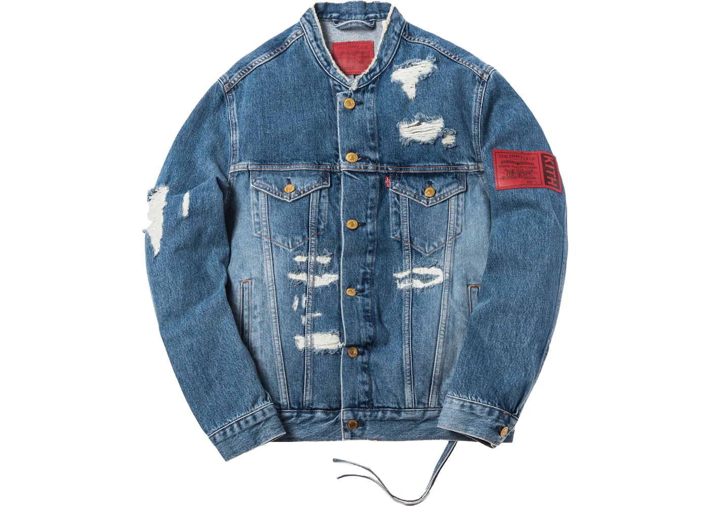 Kith x Levi's Strawberry Fields Patched Trucker Jacket Washed Blue - FW18 -  KR