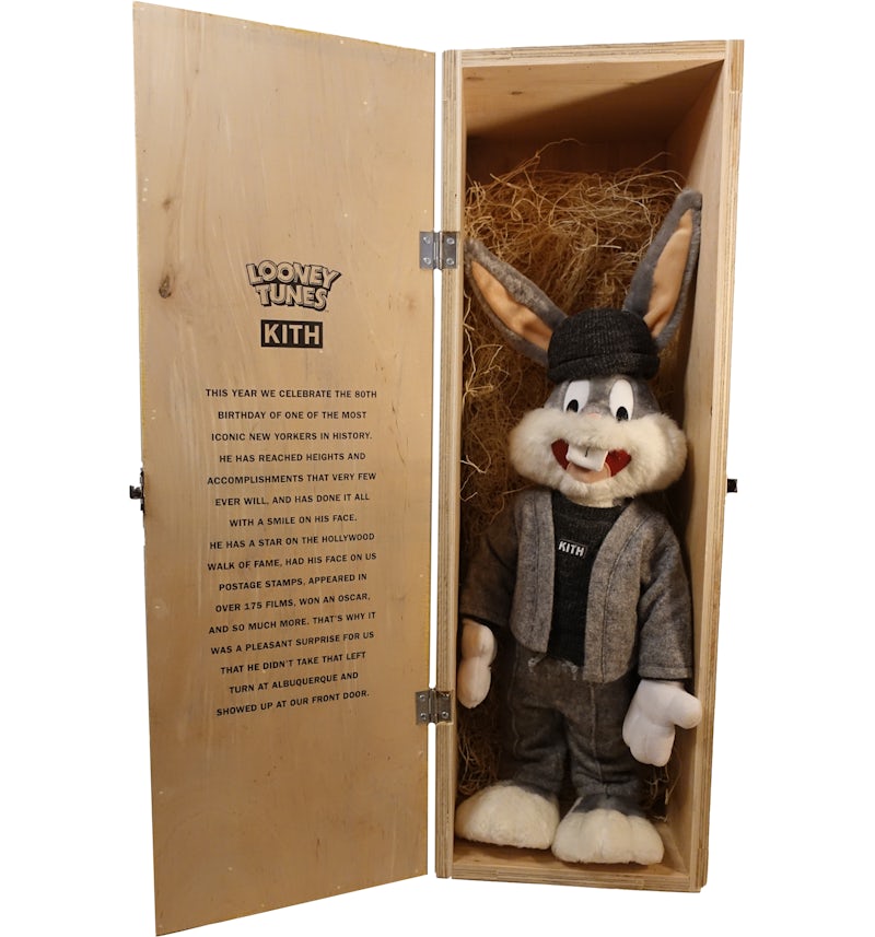 Kith x Looney Tunes F&F Wooden Box Bugs Bunny Plush Grey - US Kith x Looney Tunes F&F Wooden Box Bugs Bunny Plush Grey - US