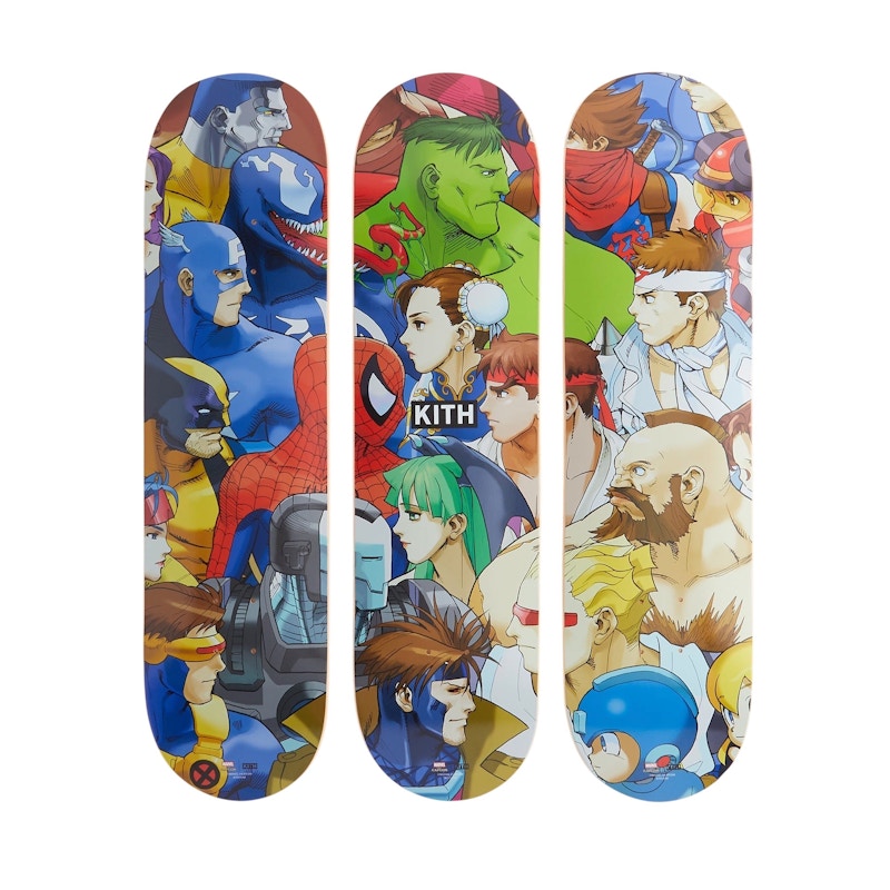 Kith x Marvel Capcom Triptych Set of 3 Skateboard Deck - JP