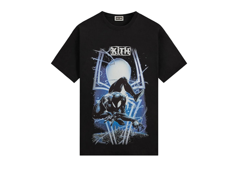 Kith x Marvel Symbiote Spiderman Vintage Tee Black Men's - FW25 - US