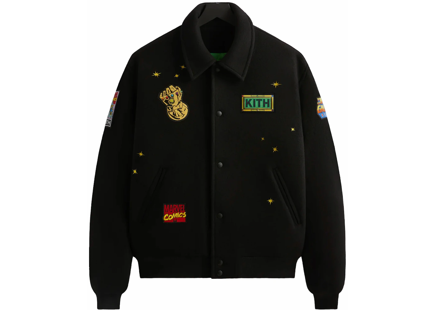 Kith x Marvel Universe Varsity Jacket Black Men's - SS24 - US