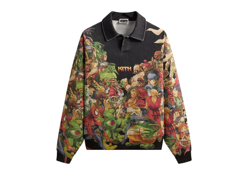 Kith x Marvel vs. Capcom Age of Heroes Nelson Fleece Rugby Black