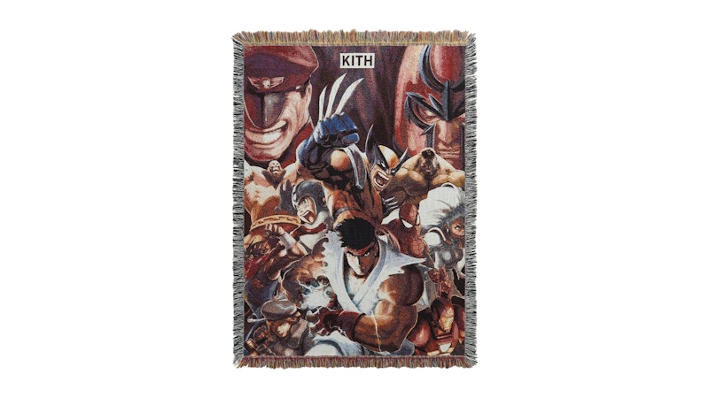 Pre-owned Kith X Marvel Vs. Capcom Tapestry Blanket In Multi