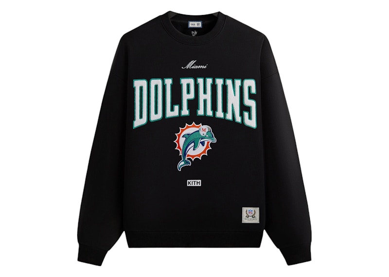 Pre-owned Kith Men's  X Nfl 47 Dolphins Nelson Crewneck Sweatshirt In Black