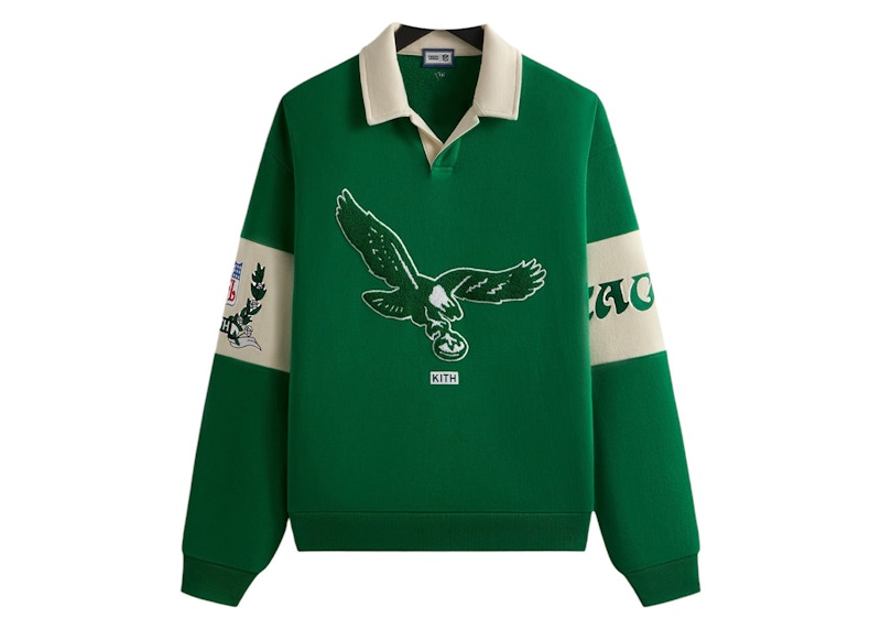 ☆ KITH x ‘47 NFL EAGLES pullover コラボスウェット ☆ Kith x NFL 47 Eagles Nelson Collared Pullover Parrot Men's