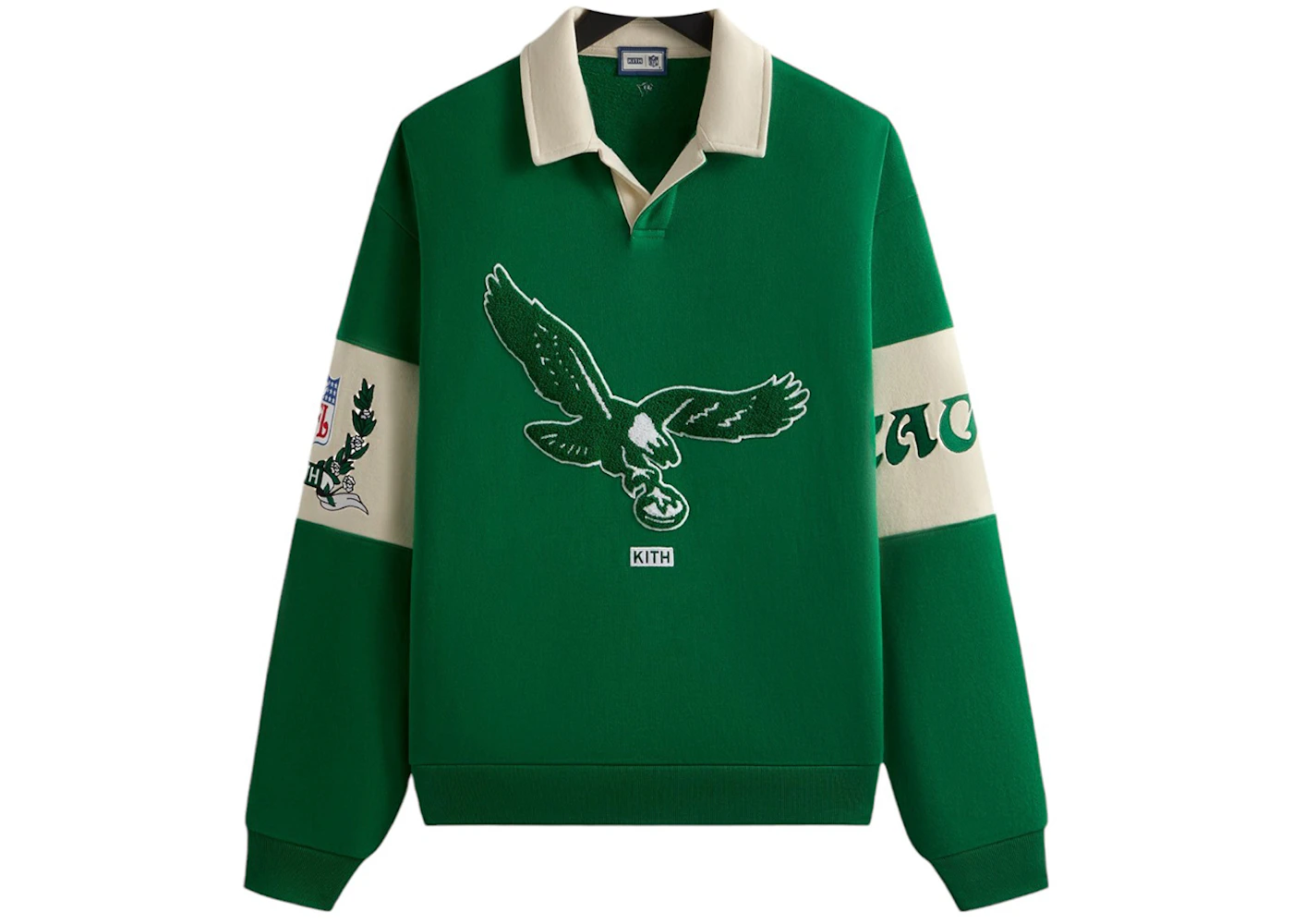 Kith x NFL 47 Eagles Nelson Collared Pullover Parrot Men's FW24 US