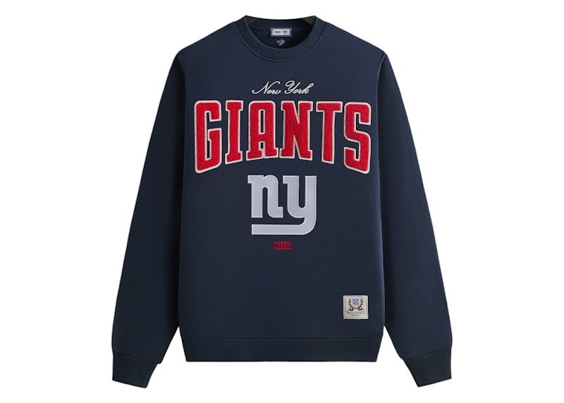 Pre-owned Kith Men's  X Nfl 47 Giants Nelson Crewneck Sweatshirt In Nocturnal In Black