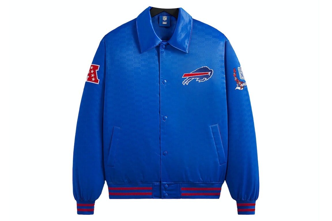 Pre-owned Kith X Nfl Bills Satin Bomber Jacket Cyclone