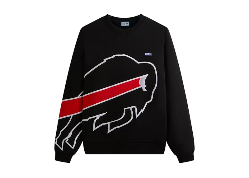 Pre-owned Kith Men's  X Nfl Buffalo Bills Vintage Nelson Crewneck Sweatshirt In Black