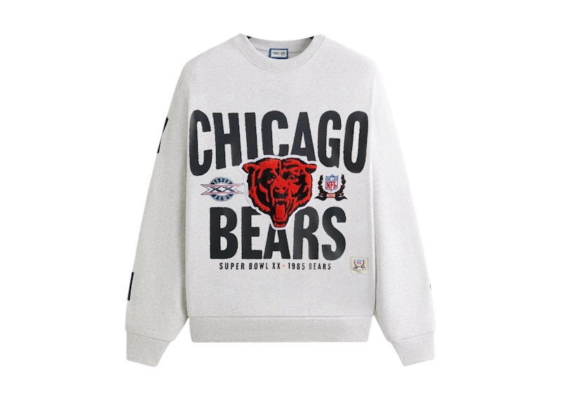 Pre-owned Kith Men's  X Nfl Chicago Bears 1985 Vintage Crewneck Sweatshirt In Light Heather Grey In Gray