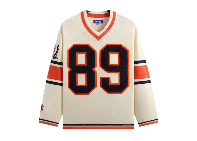 Pre-owned Kith Men's  X Nfl Chicago Bears Vneck Beau Knit Sweater In Sandrift