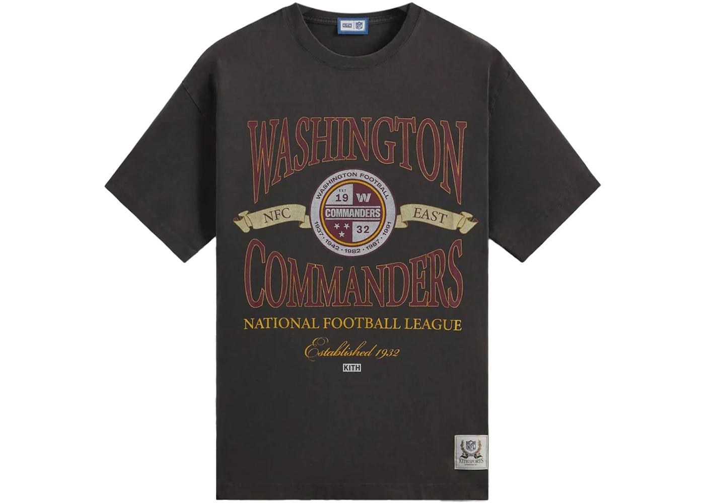 Kith x NFL Commanders Vintage Tee Black Men's FW23 US