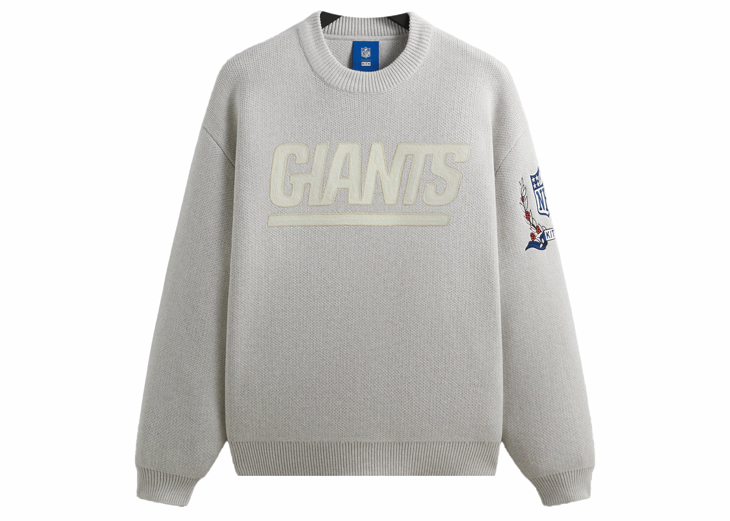 Kith x NFL Giants Chunky Cotton Sweater Light Heather Grey Men's
