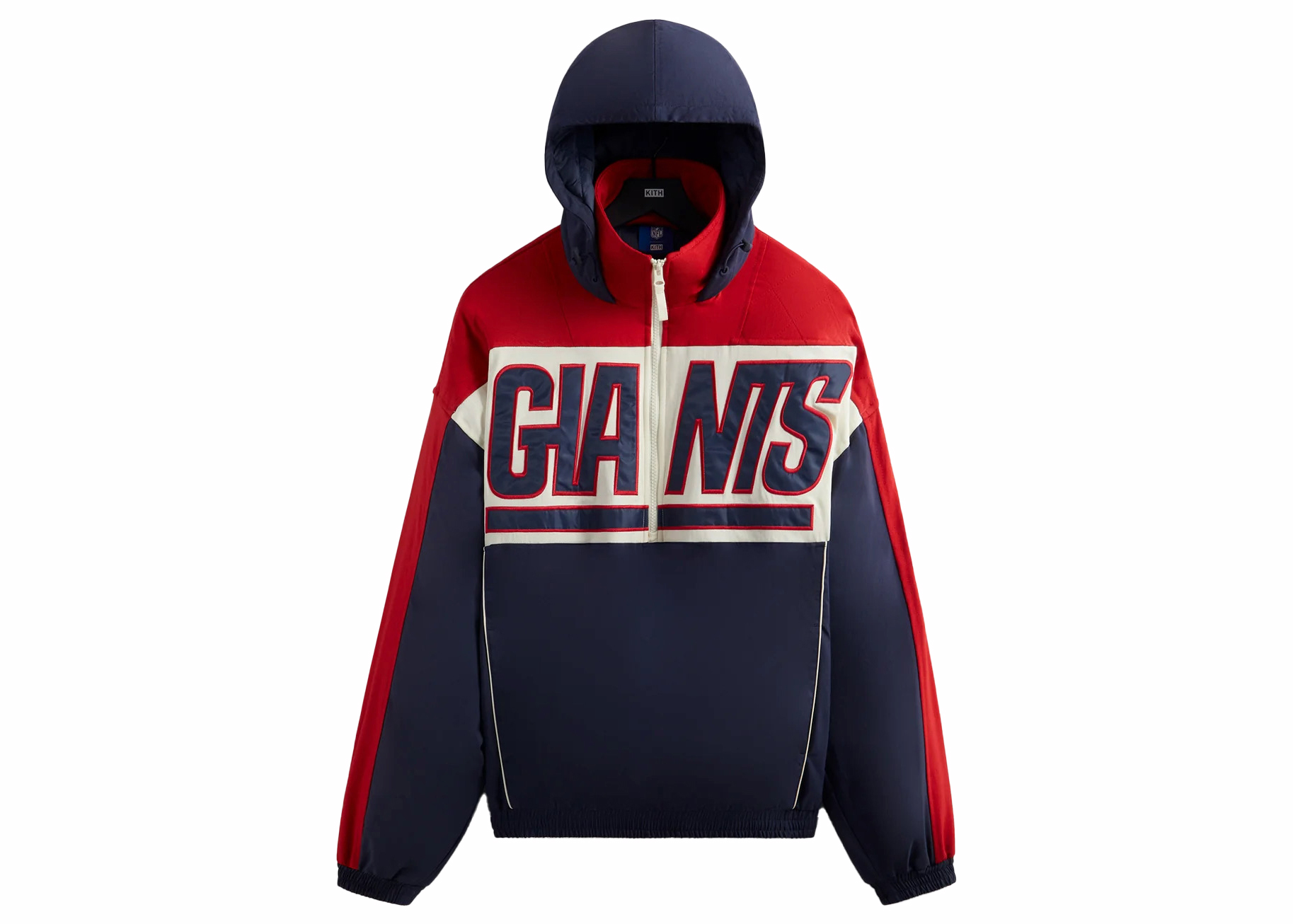 Kith x NFL Giants Quarter Zip Anorak With Hood Nocturnal