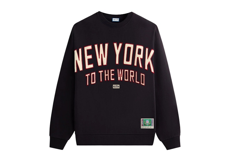Pre-owned Kith Men's  X Nfl New York Giants Victory Vintage Nelson Crewneck Sweatshirt In Ink In Black
