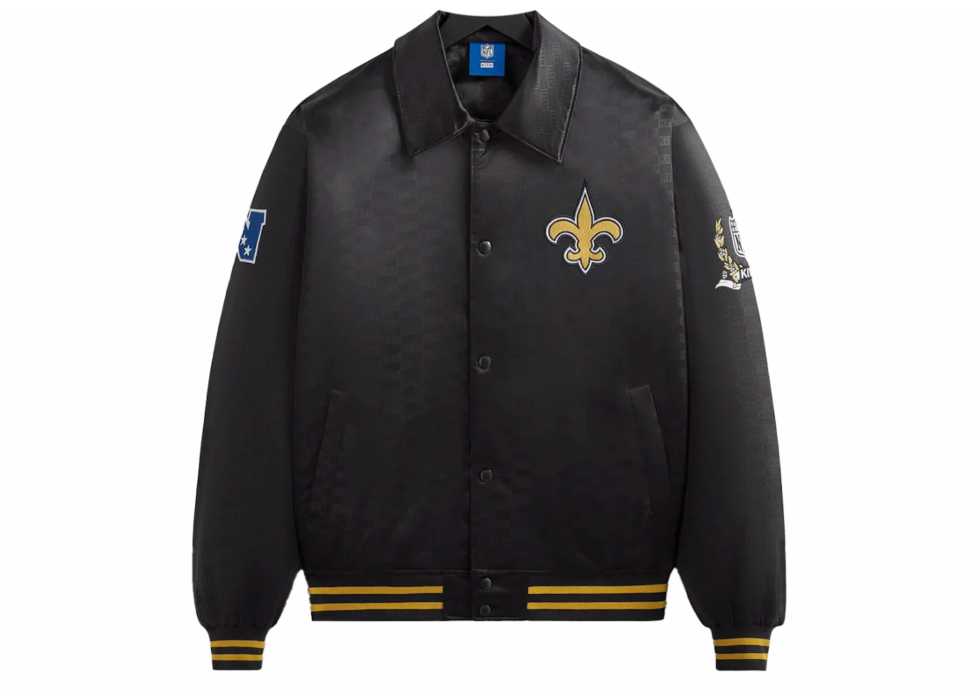 Kith x NFL Saints Satin Bomber Jacket Black Men's - FW23 - US