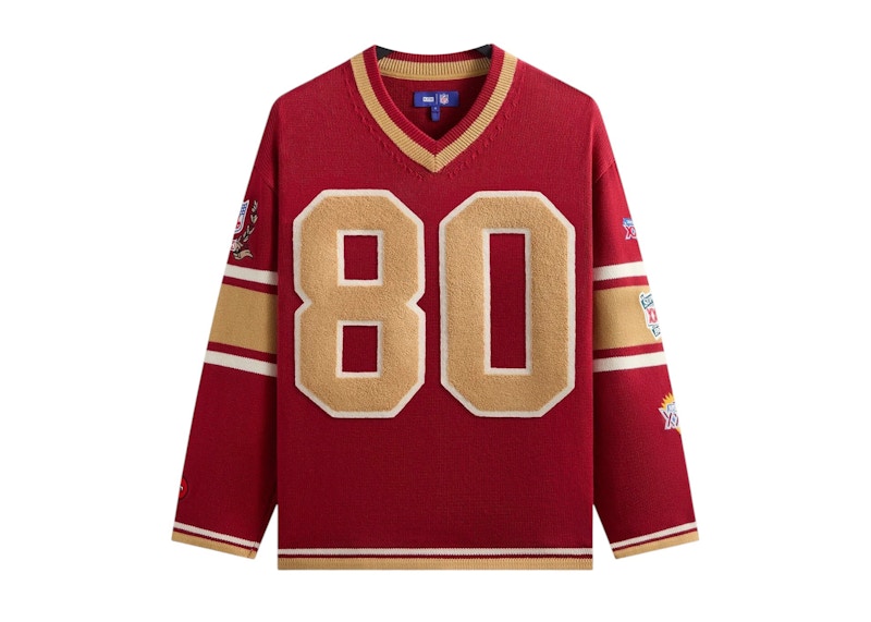 Pre-owned Kith Men's  X Nfl San Francisco 49ers Vneck Beau Knit Sweater In Present