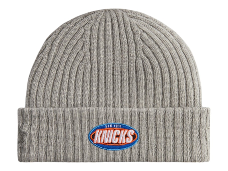 Pre-owned Kith Men's X New Era The New York Knicks Logo Beanie In Light Heather Grey