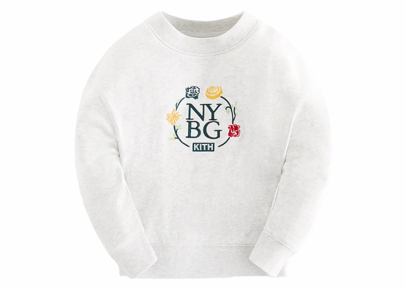 Pre-owned Kith X New York Botanical Garden Kids Logo Nelson Crewneck Sweatshirt In Light Heather Grey In Gray