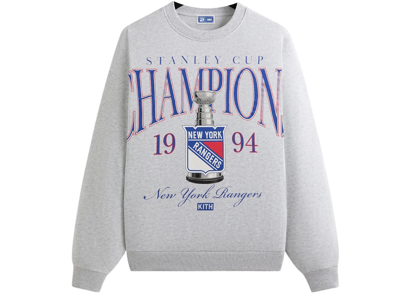 Kith x New York Rangers Champions Nelson Crewneck Light Heather