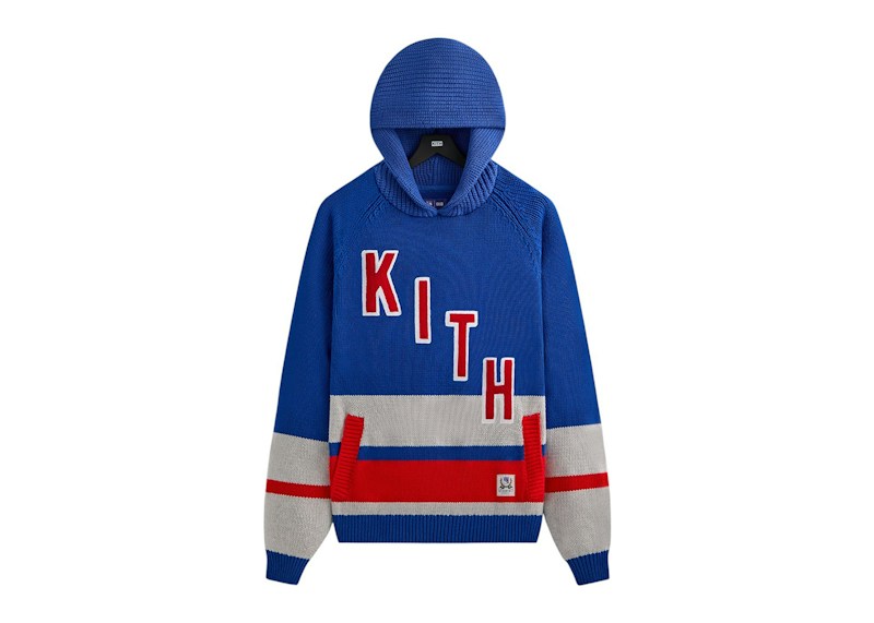 Kith x New York Rangers Hooded Delk Sweater Cyclone Men's - SS25 - US