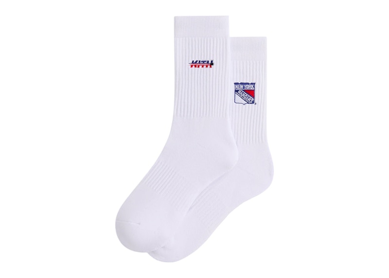 Kith x New York Rangers Puck Logo Crew Socks White
