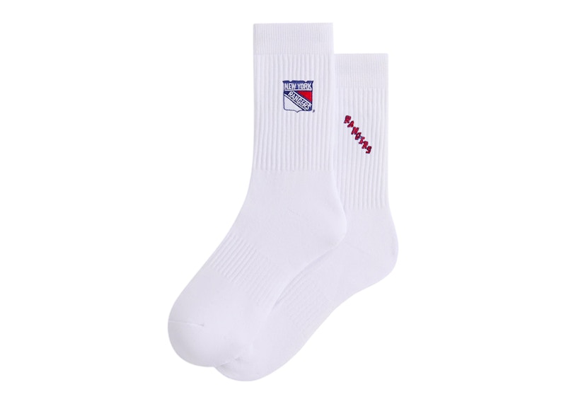 Kith x New York Rangers Shield Crew Socks White