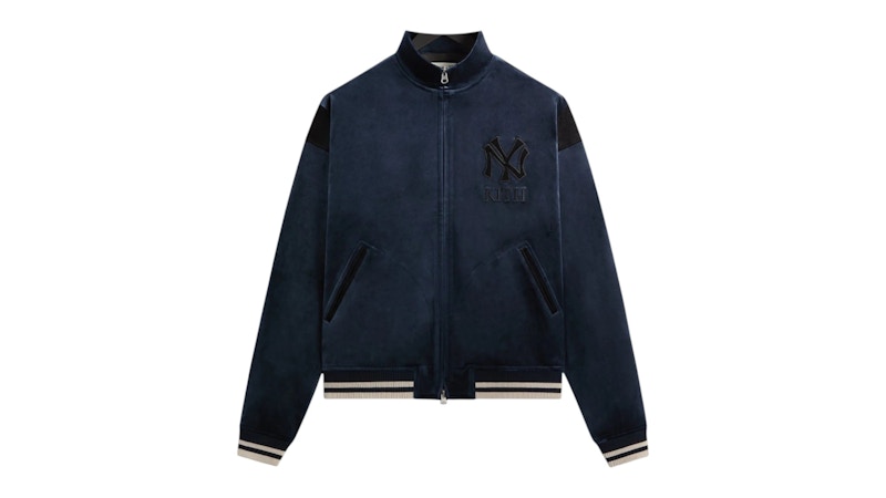 Pre-owned Kith Men's  X New York Yankees Luxe Velour Track Jacket In Nocturnal In Black