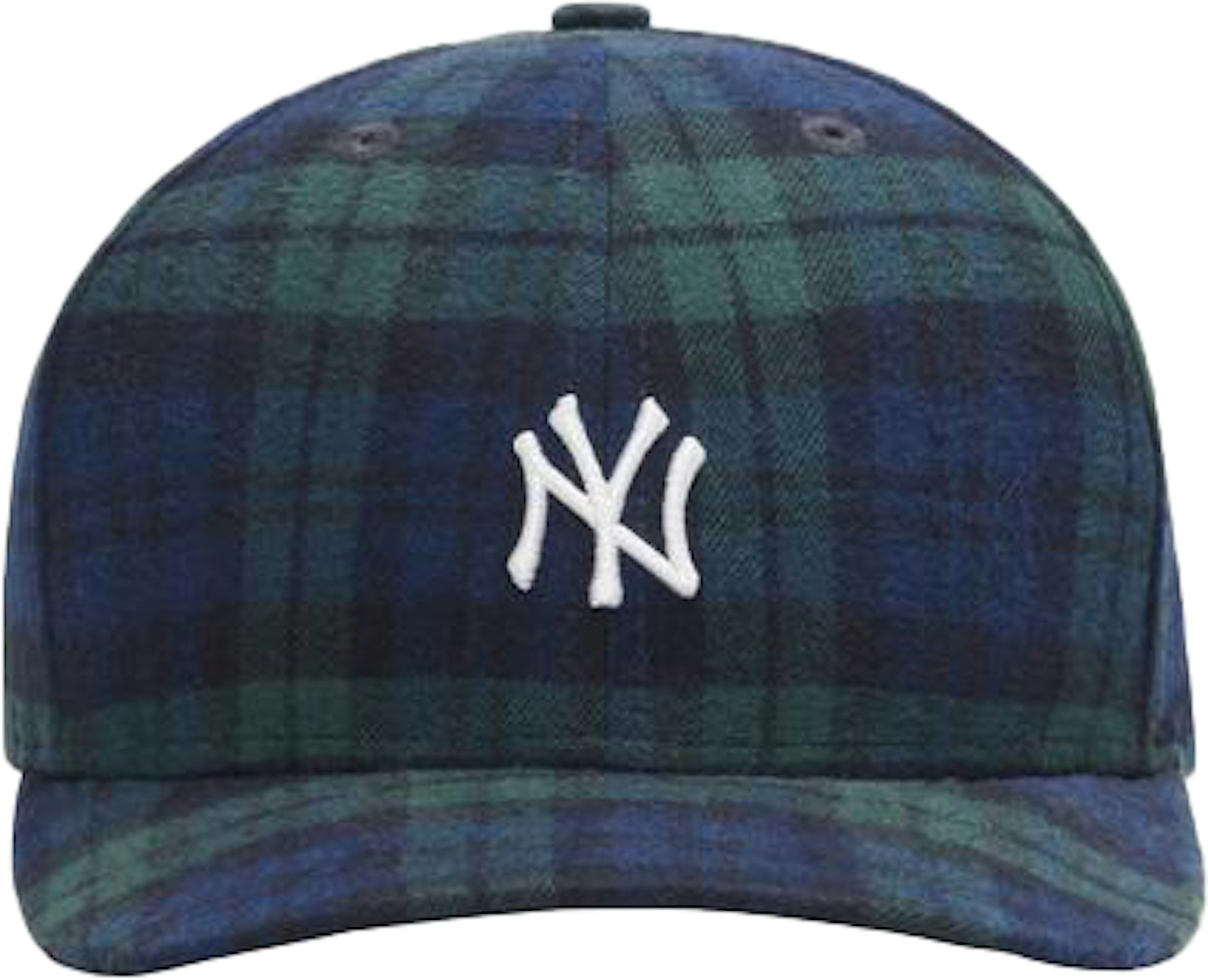 Kith x New York Yankees Plaid New Era Cap Blackwatch - FW20