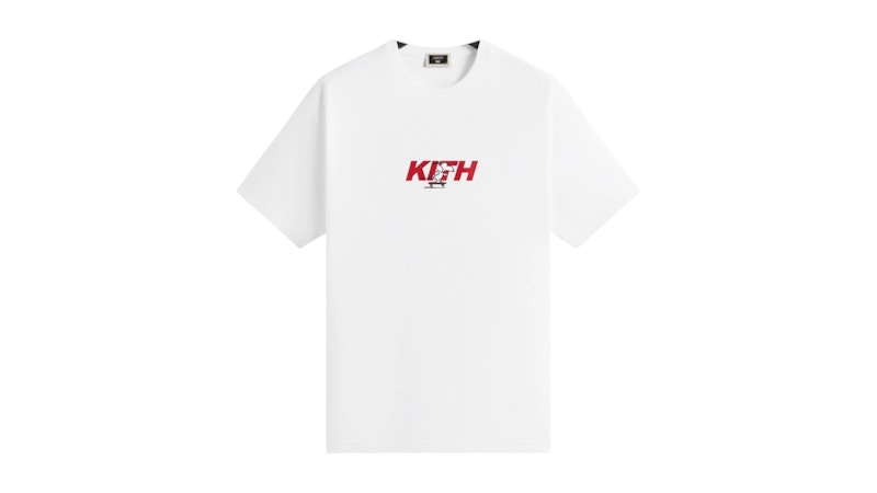 Kith x Peanuts Snoopy Skateboard Fast Logo Tee White メンズ