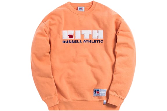 Kith x Russell Athletic Varsity Logo Crewneck Muskmelon