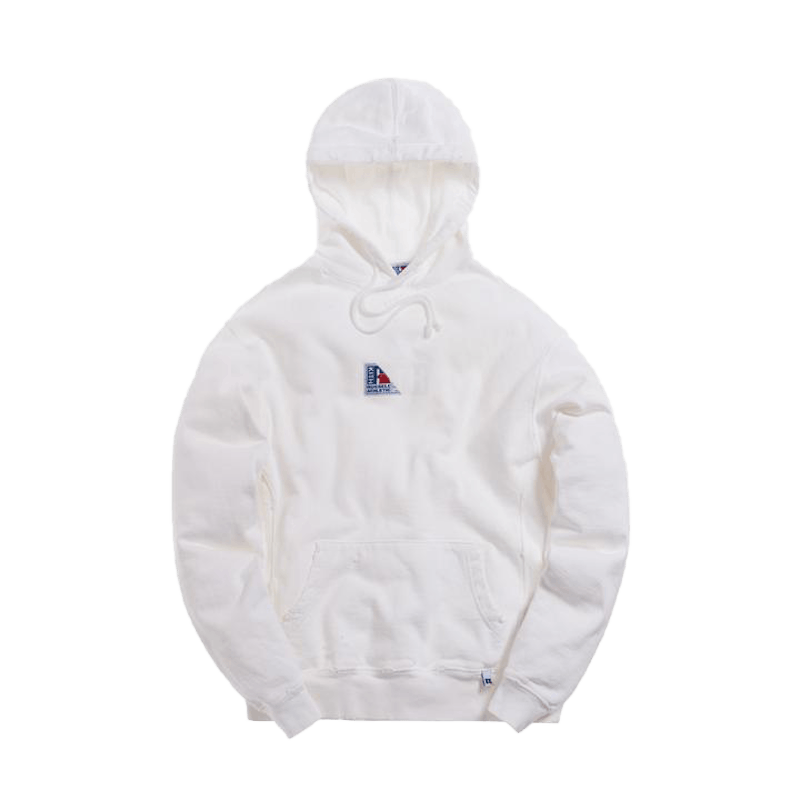 white athletic hoodie