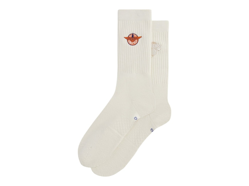 Pre-owned Kith Men's  X Stance The New York Knicks Wingman Crew Socks In Silk In Silver
