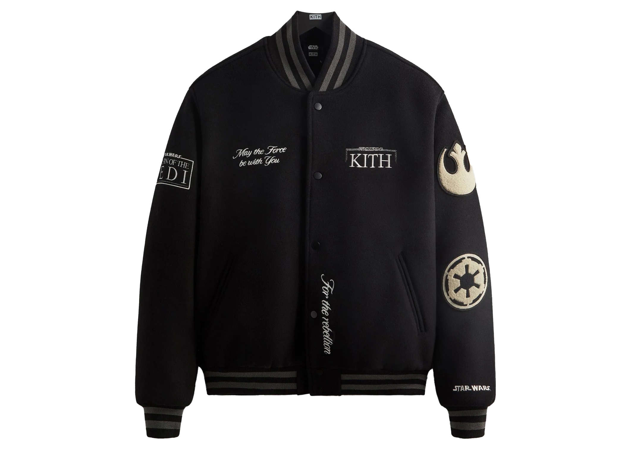Kith x STAR WARS Jedi Varsity Jacket Black PH Men's - SS23 - US