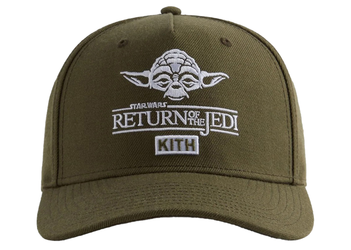 Kith x STAR WARS Yoda Pinch Crown Snapback Hat Cypress PH