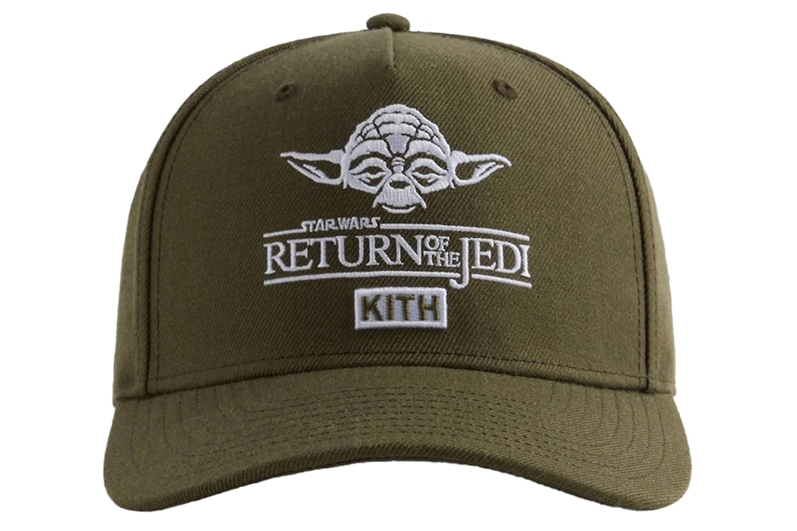 Pre-owned Kith X Star Wars Yoda Pinch Crown Snapback Hat Cypress Ph