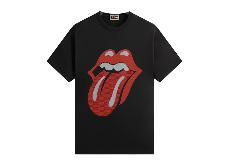 KITH ROLLING STONES Tシャツ キス ローリングストーンズ Kith x The Rolling Stones Monogram Tongue Tee Black Men's - FW25 - US