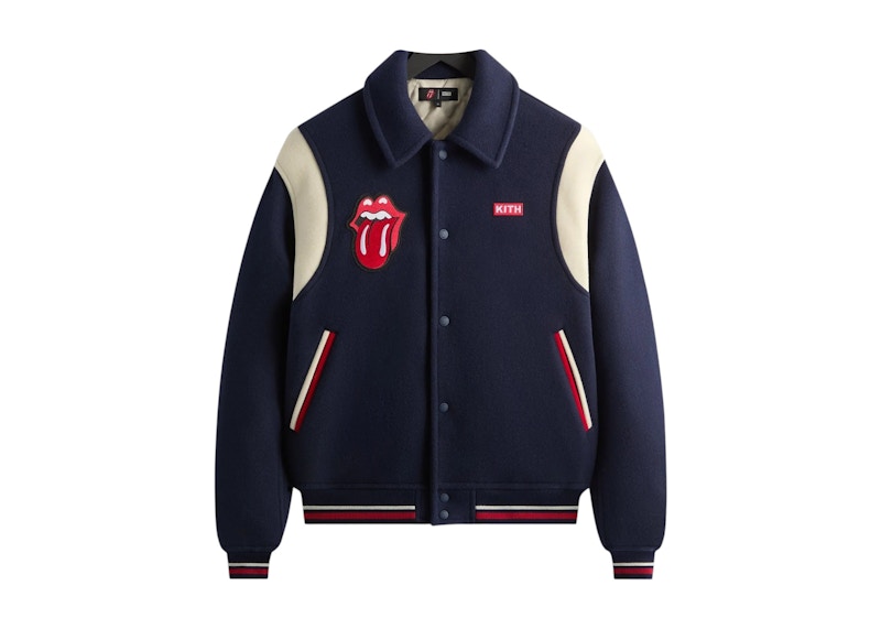 Kith x The Rolling Stones Wool Varsity Jacket Nocturnal Men's