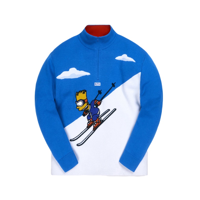 Kith x The Simpsons Bart Quarter Zip Ski Sweater Blue/Multi - SS21 ...