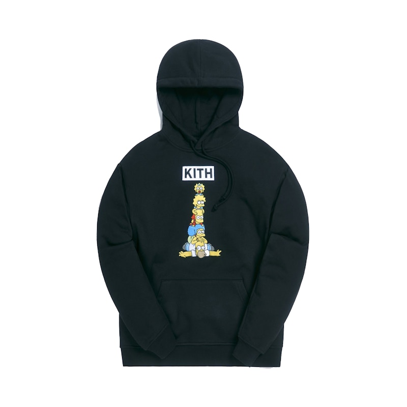 Kith x The Simpsons Family Stack Hoodie Black