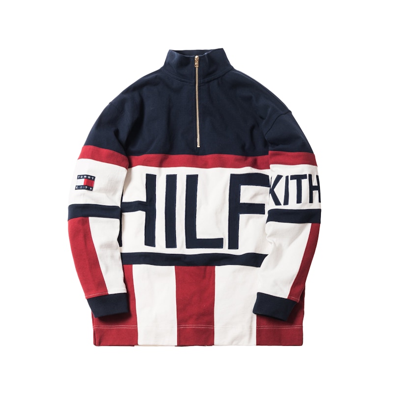 Kith x Tommy Hilfiger Color Block Logo Quarter-Zip Navy - FW18