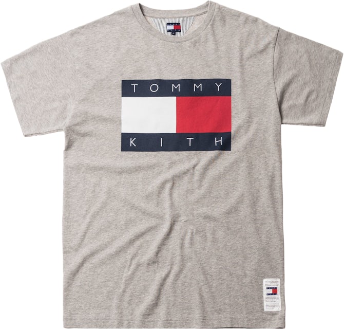 Kith x Tommy Men\'s Grey FW18 Hilfiger - Flag - Tee US