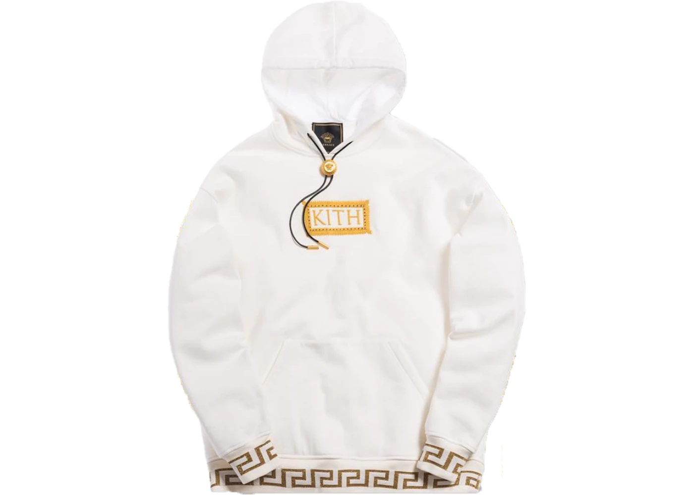 Versace hoodie top white and gold